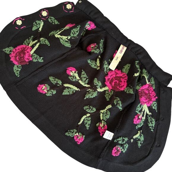 Kenzo Défilé Embroidered Floral Cardigan EU Chic Dark Feminine Whimsigoth knit - Picture 6 of 12